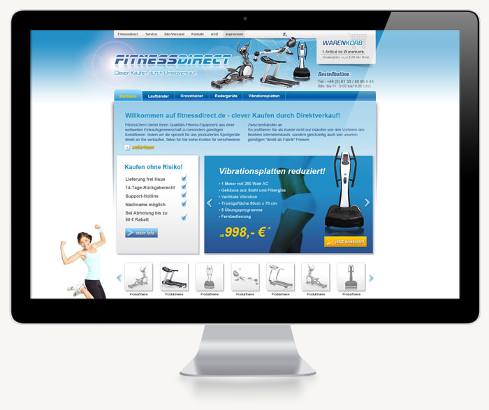 Screenshot Onlineshop fitnessdirekt.de