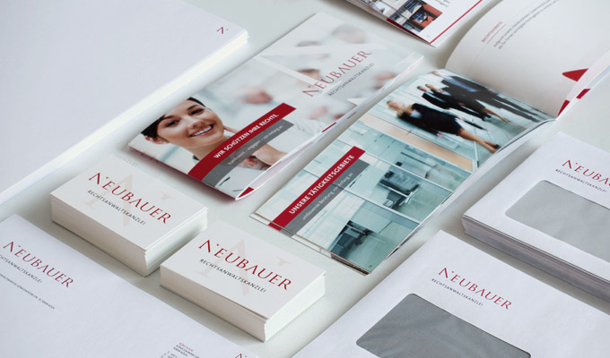 Print Neubauer, Visitenkarten, Briefpapier, Briefumschläge, Imagebroschüre auf einen Blick