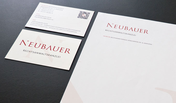 Neubauer Visitenkarten und Briefpapier