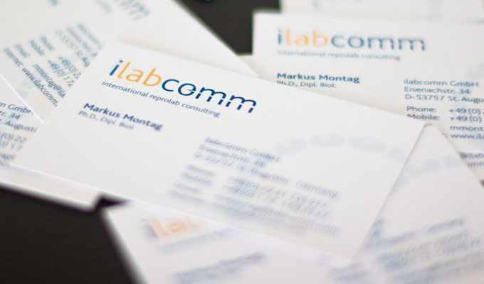 Detailfoto der ilabcomm Visitenkarten