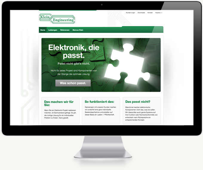 Screenshot Webdesign Klein Startseite