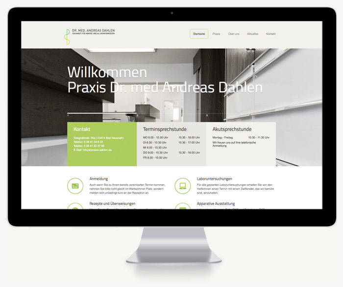 Website Praxis Dr. Dahlen